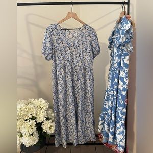 LOFT Floral MIDI Dress, Size Small